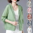 thumbnail image 1 of ZyeKqe Women Summer Jacket Long Sleeve Hooded Sweat Shirts Zip up Thin Sun Protection Loose Fitted Outwear Sun Shirt, 1 of 6