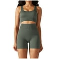 thumbnail image 1 of ZyeKqe Women Yoga Set 2 Piece Workout Outfits Sport Bra with High Waist Shorts Legging Outfit Tracksuit, 1 of 9