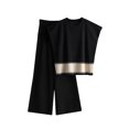 thumbnail image 1 of ZyeKqe Women's 2 Piece Outfits Cap Sleeve Crewneck Top High Waisted Wide Leg Pants 2 Piece Loungewear, 1 of 3