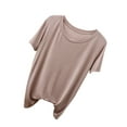 thumbnail image 1 of ZyeKqe Women's Pajamas Tops Short Sleeve Top Crewneck Sleep T Shirts Casual Comfy Sleepwear Homewear, 1 of 4