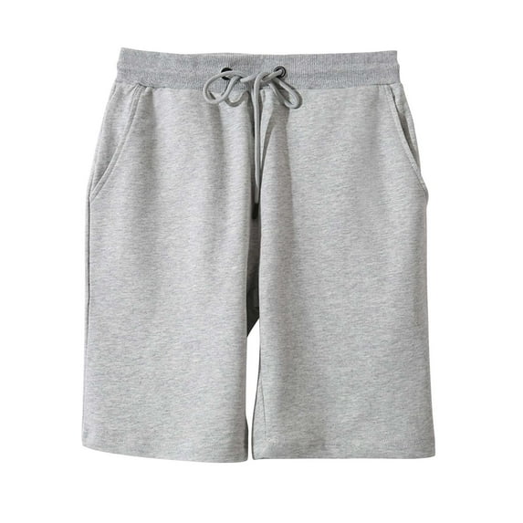 ZyeKqe Women's Plus Size Sweat Shorts Drawstring High Waisted Athletic Shorts Knee Length Lounge Running Shorts
