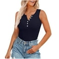 thumbnail image 1 of ZyeKqe Women's Ribbed Knit Tank Tops Sleeveless Summer Tops Button up V Neck Shirts Solid Color Basic Tees, 1 of 8