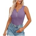 thumbnail image 1 of ZyeKqe Women's Ribbed Knit Tank Tops Sleeveless Summer Tops Button up V Neck Shirts Solid Color Basic Tees, 1 of 8