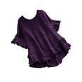 thumbnail image 1 of ZyeKqe Women's Summer Tops Casual Ruffle Short Sleeve Blouses Loose Fitted Fashion Flowy Tee Shirts, 1 of 6
