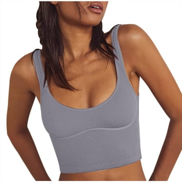 ZyeKqe Women's Tank Tops Sleeveless Crop Tops Square Neck Ribbed Knit Workout Casual Basic Shirts