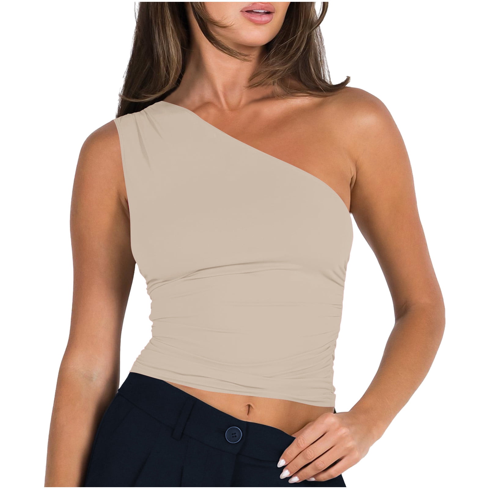 CYCLAMEN Women's Summer Off-Shoulder / On-Shoulder Crop Tank Top - Sleeveless, Y2K Style, For Going Out - View #9