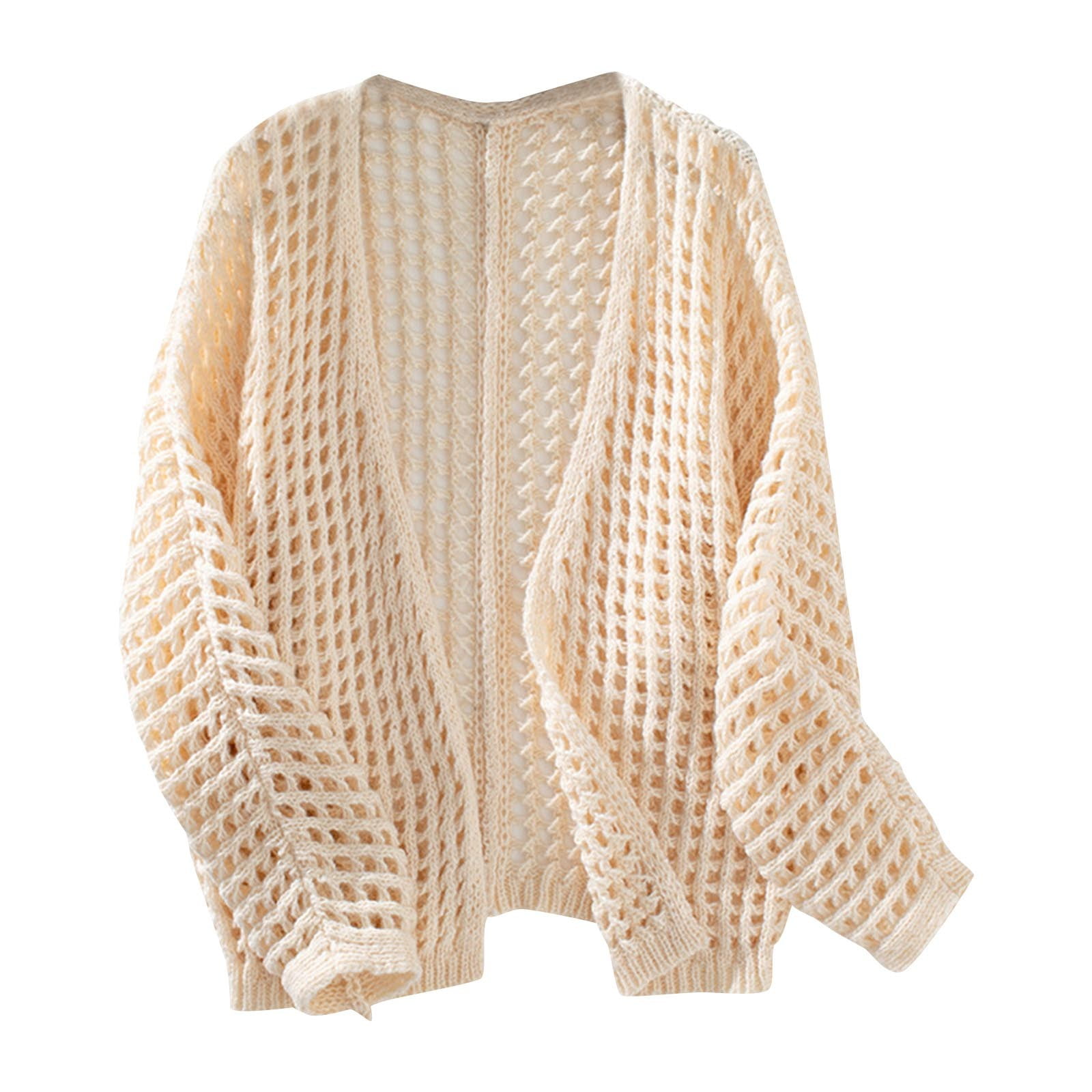 Crochet Vest Sleeveless Boho Lace Cardigan Stylish And Cute Cover Up, Medium, Beige