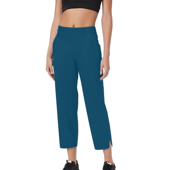 ZyeKqe Womens Dress Pants Yoga Stretch Business Work Casual Ankle Length Straight Leg Office 7/8 Trousers