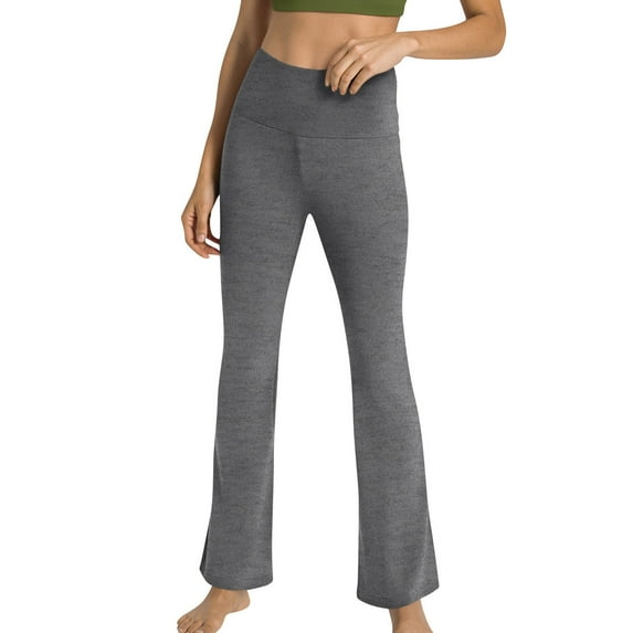 ZyeKqe Womens Flare Leggings Casual High Waisted Solid Color Sports Bell Bottoms Soft Bootcut Yoga Leggings