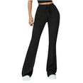 thumbnail image 1 of ZyeKqe Womens Flare Pants Drawstring High Waisted Yoga Pants Fold over Comfy Bell Bottom Leggings, 1 of 7
