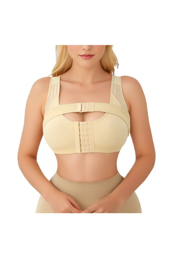 Womens Front Closure Bra Cut out Front High Support Bras Wireless Push up Everyday Bras