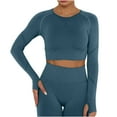 thumbnail image 1 of ZyeKqe Womens Long Sleeve Workout Tops with Built in Bra Yoga Slim Fitted Shirts Athletic Gym Crop Tops with Thumb Hole Size S-XL, 1 of 6