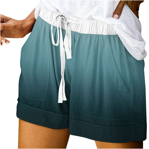 ZyeKqe Womens Lounge Shorts Summer Drawstring High Waisted Printed Baggy Comfy Shorts with Pockets