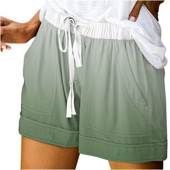 ZyeKqe Womens Lounge Shorts Summer Drawstring High Waisted Printed Baggy Comfy Shorts with Pockets