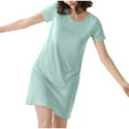 thumbnail image 1 of ZyeKqe Womens Nightgowns with Built in Bra Short Sleeve Nightshirts T Shirts Dress Crewneck Casual Sleepdress Comfy Nightdress, 1 of 9
