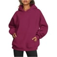 thumbnail image 1 of ZyeKqe Womens Oversized Hoodies Lightfleece Lined Sweatshirts Long Sleeve Pullover TopFall Outfits with Pocket, 1 of 5