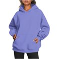 thumbnail image 1 of ZyeKqe Womens Oversized Hoodies Lightfleece Lined Sweatshirts Long Sleeve Pullover TopFall Outfits with Pocket, 1 of 5