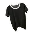thumbnail image 1 of ZyeKqe Womens Pajama Top Crew Neck Sleep T-Shirt Short Sleeve Lounge Top Soft Summer Tee, 1 of 5