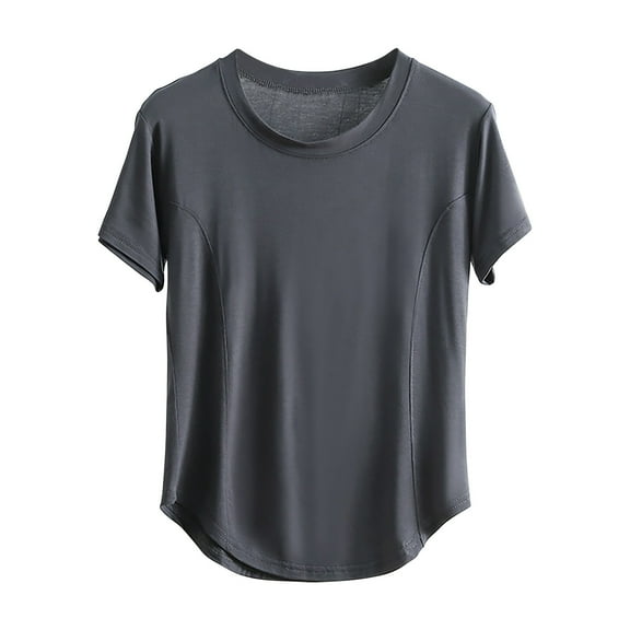ZyeKqe Womens Pajama Tops Casual Summer Short Sleeve Undershirts Basic Crew Neck Sleepwear T-Shirts