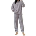thumbnail image 1 of ZyeKqe Womens Pajamas Set Fuzzy Fleece 2 Piece Pjs Top Pants Loose Coral Fleece Loungewear Sleepwear Winter Warm Pj, 1 of 5