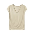 thumbnail image 1 of ZyeKqe Womens Pajamas Tops Cap Sleeve Shirts Casual V Neck Undershirts Loose Fitted Homewear, 1 of 5