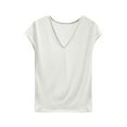 thumbnail image 1 of ZyeKqe Womens Pajamas Tops Cap Sleeve Shirts Casual V Neck Undershirts Loose Fitted Homewear, 1 of 5