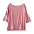 thumbnail image 1 of ZyeKqe Womens Pajamas Tops Half Sleeve Tops Round Neck T Shirts Solid Color Sleepwear Loungewear, 1 of 5