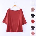 thumbnail image 1 of ZyeKqe Womens Pajamas Tops Half Sleeve Tops Round Neck T Shirts Solid Color Sleepwear Loungewear, 1 of 6