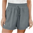 thumbnail image 1 of ZyeKqe Womens Plus Size Shorts Drawstring High Waisted Lounge Shorts Summer Pull on Beach Short with Pockets, 1 of 7