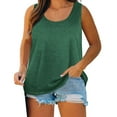 thumbnail image 1 of ZyeKqe Womens Plus Size Summer Tank-Tops Scoop Neck Camisole Sleeveless T Shirts Loose Fitted Tunics Top Tees, 1 of 8