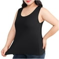 thumbnail image 1 of ZyeKqe Womens Plus Size Tank Tops Casual Sleeveless Undershirts Scoop Neck Base Layer Top Soft Comfy Pajamas Vest Loungewear, 1 of 4