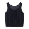 thumbnail image 1 of ZyeKqe Womens Plus Size Tank Tops Sleeveless Scoop Neck Basic Crop Tops Casual Ruched Cute T-Shirts, 1 of 3