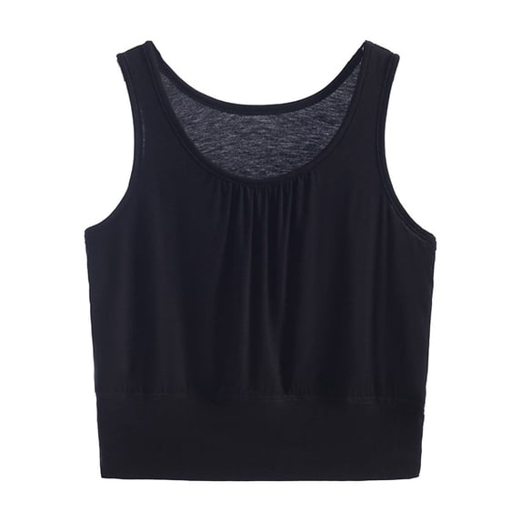 ZyeKqe Womens Plus Size Tank Tops Sleeveless Scoop Neck Basic Crop Tops Casual Ruched Cute T-Shirts