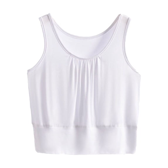 ZyeKqe Womens Plus Size Tank Tops Sleeveless Scoop Neck Basic Crop Tops Casual Ruched Cute T-Shirts