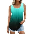 thumbnail image 1 of ZyeKqe Womens Plus Size Tank Tops Sleeveless Shirts Dressy Casual Blouses Pleated Tunic Top Gradient Color, 1 of 5