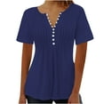 thumbnail image 1 of ZyeKqe Womens Plus Size Tunic Tops to Wear with Leggings Short Sleeve V Neck Pleated Shirts Dressy Casual Blouses, 1 of 4