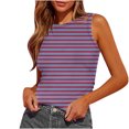 thumbnail image 1 of ZyeKqe Womens Ribbed Knit Tank Tops Crewneck Sleeveless Slim Fitted Shirts Striped Summer Casual Basic Tanks Tee Shirts, 1 of 5