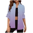 thumbnail image 1 of ZyeKqe Womens Shirts 1/2 Sleeve Lapel Blouse Ladies Summer Casual V Neck Button down Tops, 1 of 9
