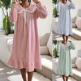 thumbnail image 1 of ZyeKqe Womens Pajamas Dresses Flannel Robes Fleece Fuzzy Long Sleeve Housecoat Cute Collar Warm Long Bathrobe, 1 of 9