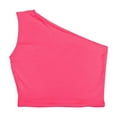 thumbnail image 1 of ZyeKqe Womens Sleeveless Crop Tops 1 Shoulder Tees Basic Crop Tank Top Solid Color Casual Slim Tee Shirt, 1 of 2