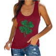 thumbnail image 1 of ZyeKqe Womens St.Patrick's Day Tank Tops Sleeveless Scoop Neck Summer Tops Clover Print Casual Loose T Shirts, 1 of 5