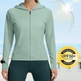 thumbnail image 1 of ZyeKqe Womens Sun Protection Long Sleeve Shirts Hooded Full Zip Upf 50+ Quick Drying Hiking Workout Athletic Jackets, 1 of 8
