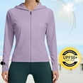 thumbnail image 1 of ZyeKqe Womens Sun Protection Long Sleeve Shirts Hooded Full Zip Upf 50+ Quick Drying Hiking Workout Athletic Jackets, 1 of 8
