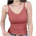 thumbnail image 1 of ZyeKqe Womens Tank Tops Built in Bra Sleeveless Undershirts Deep V Neck Camisole Top Soft Comfy Pajamas Vest, 1 of 3
