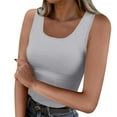 thumbnail image 1 of ZyeKqe Womens Tank Tops Ribbed Knit Going out Tops Scoop Neck Sleeveless Shirts Stretchy Slim Fitted Basic Tees, 1 of 7