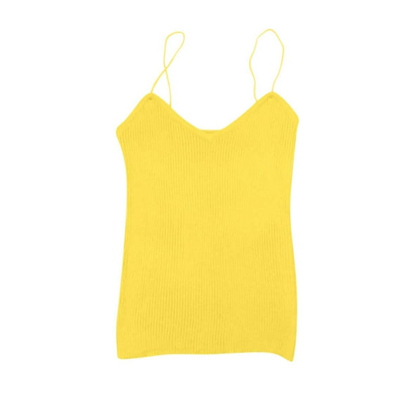 ZyeKqe Womens Tank Tops Ribbed Knit Going out Tops Spaghetti Strap Sleeveless Shirts Slim Fitted Undershirts Base Layer Vest