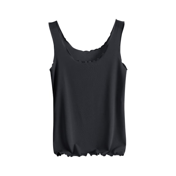 ZyeKqe Womens Tank Tops Scoop Neck Undershirts Vest Stretchy Slim Cami Shirts Comfy Pajamas Vest Loungewear