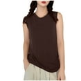 thumbnail image 1 of ZyeKqe Womens Tank Tops Sleeveless Shirts Crewneck Undershirts Vest Casual Comfy Base Layer Homewear, 1 of 3