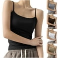 thumbnail image 1 of ZyeKqe Womens Tank Tops Spaghetti Strap Undershirts Square Neck Camis Ribbed Knit Stretchy Slim Fitted Base Layer, 1 of 7