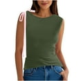 thumbnail image 1 of ZyeKqe Womens Tank Tops Summer Sleeveless Shirts Crewneck Stretchy Slim Fitted Basic Tees Top, 1 of 7